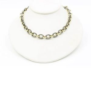 ❗️Sold❗️David Yurman Sterling Silver/18k Gold Cable Oval Link 16"